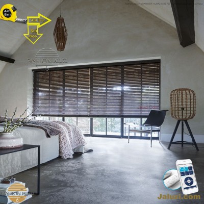 geniş enli ahşap lauzi 4m 5m 6m yüksek boy wide extra large wood blinds motorlu dev jumbo çok yüksek çok geniş boy (31)