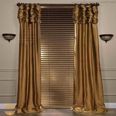 jaluzi ve fon perde kumaş perde ahşap jaluziler ve kanat fon drape eprdeler wood venetain blinds with drapery swag valance (18)