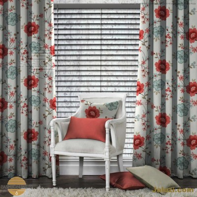 ahşap jaluzi perde fon perde panel perde klasik modern tarz kanat perde dekorasyonu wood blinds with valances drapery (23)