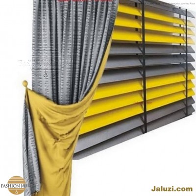ahşap jaluzi perde fon perde panel perde klasik modern tarz kanat perde dekorasyonu wood blinds with valances drapery (27)