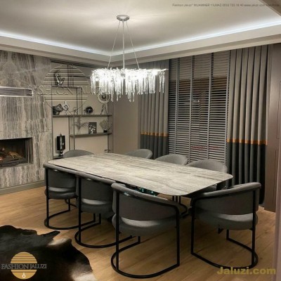 ahşap jaluzi perde fon perde panel perde klasik modern tarz kanat perde dekorasyonu wood blinds with valances drapery (17)