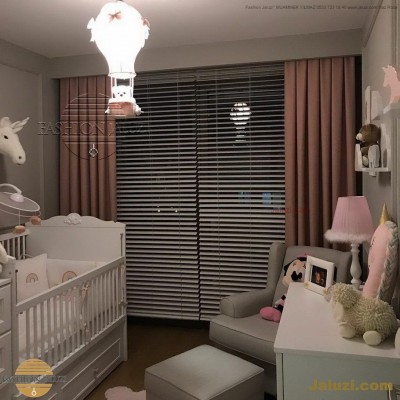 ahşap jaluzi perde fon perde panel perde klasik modern tarz kanat perde dekorasyonu wood blinds with valances drapery (18)