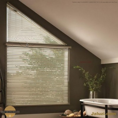 jaluzi perde eğimli meyilli üçgen yamuk şekilsiz alttan eğik formsuz üstten açılı açı shaped venetian blinds ahşap jaluzi perde (44)