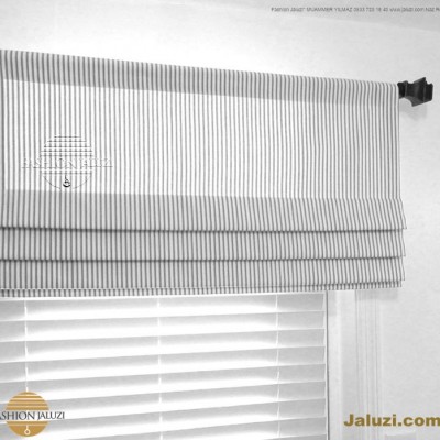 jaluzi ve fon perde kumaş perde ahşap jaluziler ve kanat fon drape eprdeler wood venetain blinds with drapery swag valance (22)