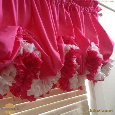 jaluzi ve fon perde kumaş perde ahşap jaluziler ve kanat fon drape eprdeler wood venetain blinds with drapery swag valance (20)