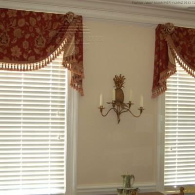 drape perde kumaş perde ahşap jaluzi perde kanat yan kenar perdeler italyan drape tül fon saten kadife süsleme (28)