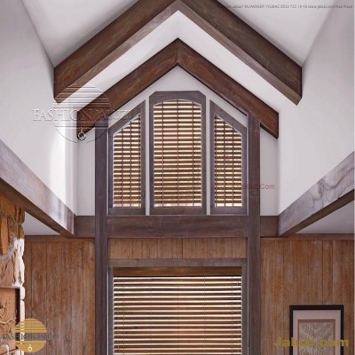 jaluzi perde eğimli meyilli üçgen yamuk şekilsiz alttan eğik formsuz üstten açılı açı shaped venetian blinds ahşap jaluzi perde (36)