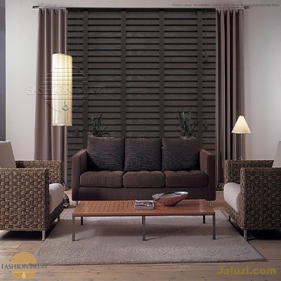 ahşap jaluzi perde fon perde panel perde klasik modern tarz kanat perde dekorasyonu wood blinds with valances drapery (24)