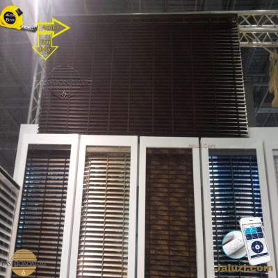 geniş enli ahşap lauzi 4m 5m 6m yüksek boy wide extra large wood blinds motorlu dev jumbo çok yüksek çok geniş boy (16)