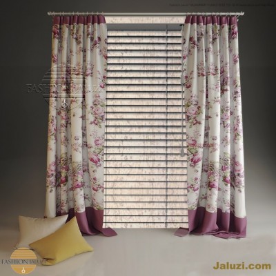 ahşap jaluzi perde fon perde panel perde klasik modern tarz kanat perde dekorasyonu wood blinds with valances drapery (21)